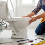 Plumber to replace toilet
